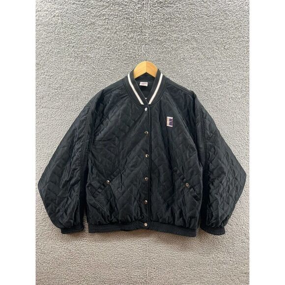 Nike Jackets & Blazers - Vintage Nike White Tag Tennis Black Quilted Diamond Jacket Women’s Size Large